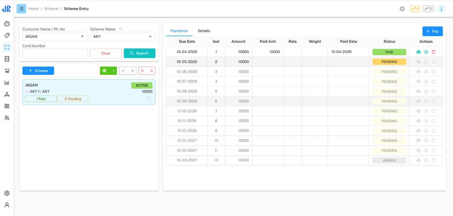 JewelR Dashboard Mockup