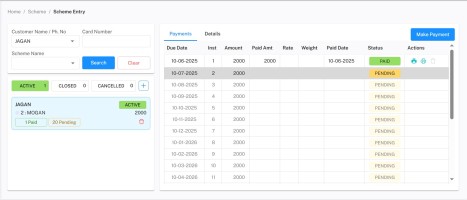 Jewellery Saving Scheme Management