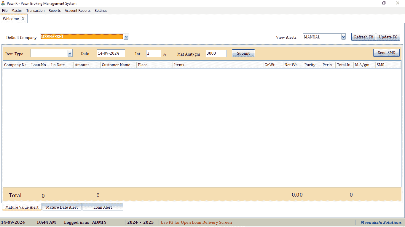 Loan Delivery Screen